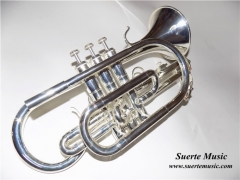 Bb Brass Cornet Lacquer/Silver plated Bell 119mm w...